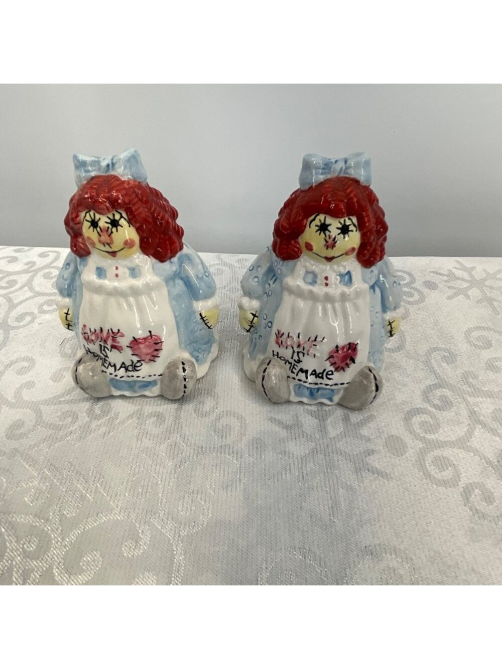 Raggedy Ann & Andy Ceramic Salt And Pepper ShakersLove Is Homemade Vintage Decor